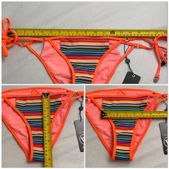 Wildfox Zooey multicolor rainbow triangle bikini top and matching string bikini - Picture 11 of 16